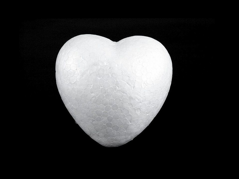 Srdce Ø10 cm polystyren, barva bílá