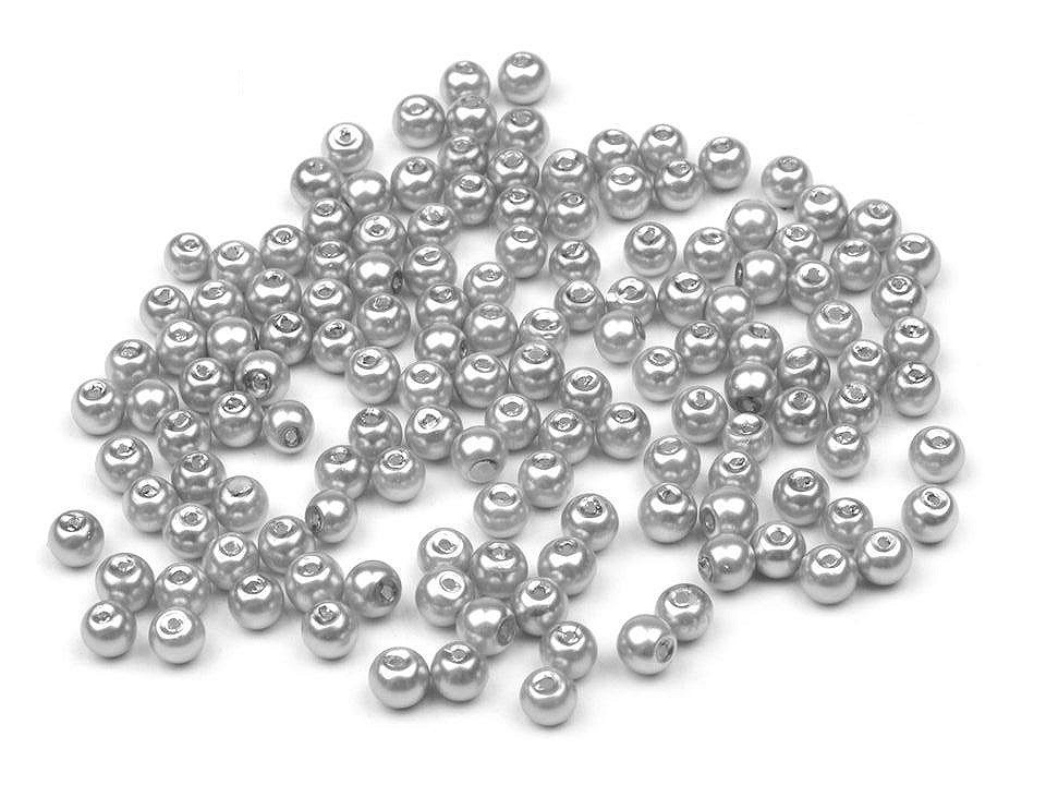 Skleněné voskové perly Ø4 mm, barva 18B stříbrná světlá