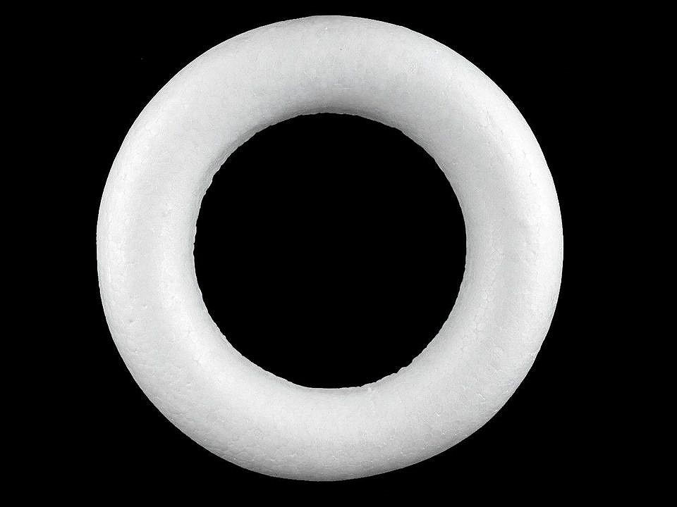 Věnec Ø29 cm polystyren seříznutý, barva bílá
