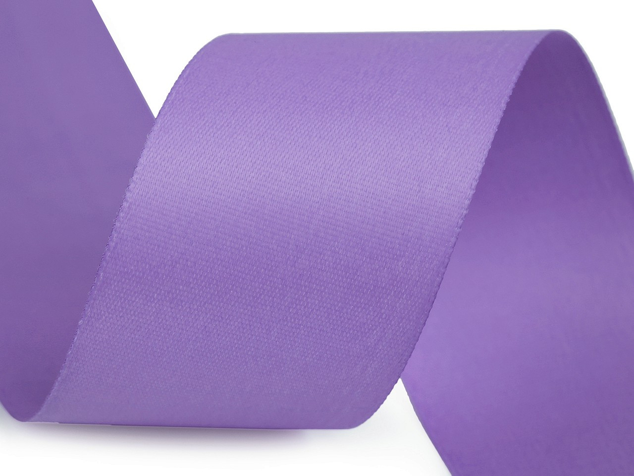 Atlasová hedvábná stuha oboulící šíře 40 mm matná, barva 541 fialová lila