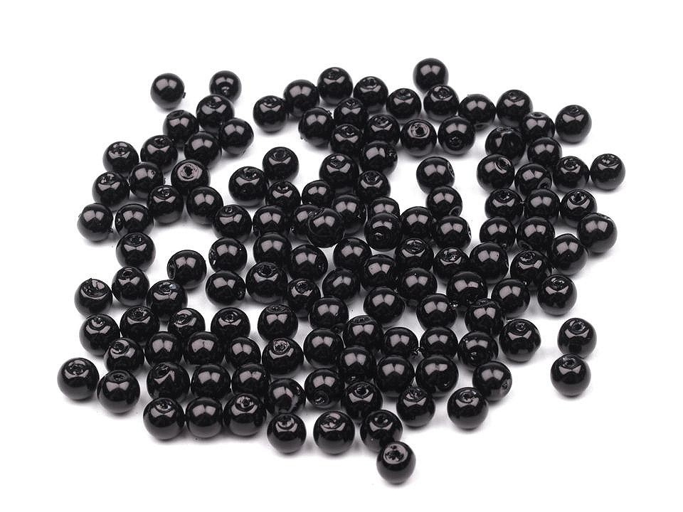 Skleněné voskové perly Ø4 mm, barva 20B černá