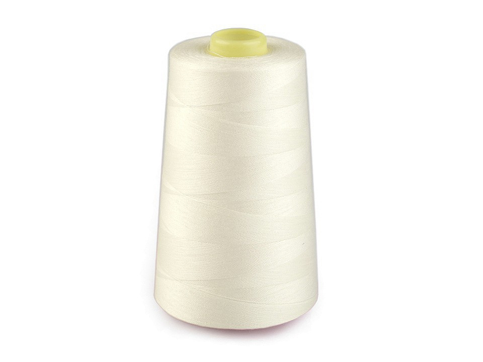 Polyesterové nitě pro overlocky i klasické šití návin 5000 yards PES 40/2, barva 501 Antique White