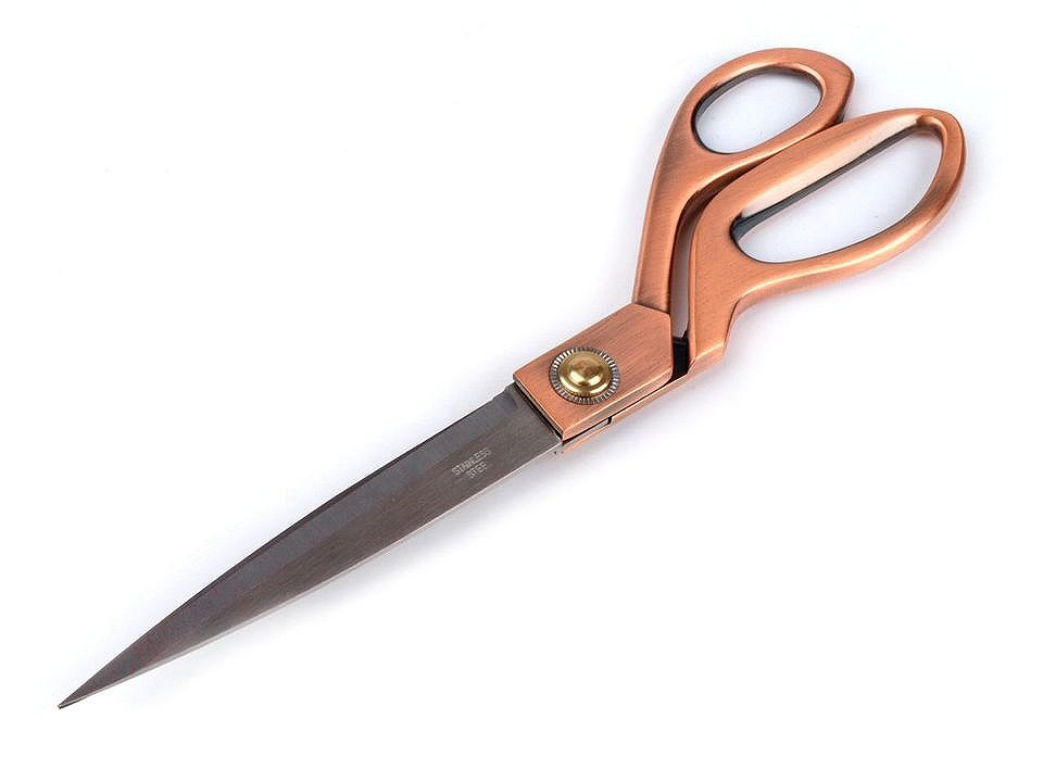 Krejčovské nůžky 26,5 cm / 10" celokovové, barva měděná střední