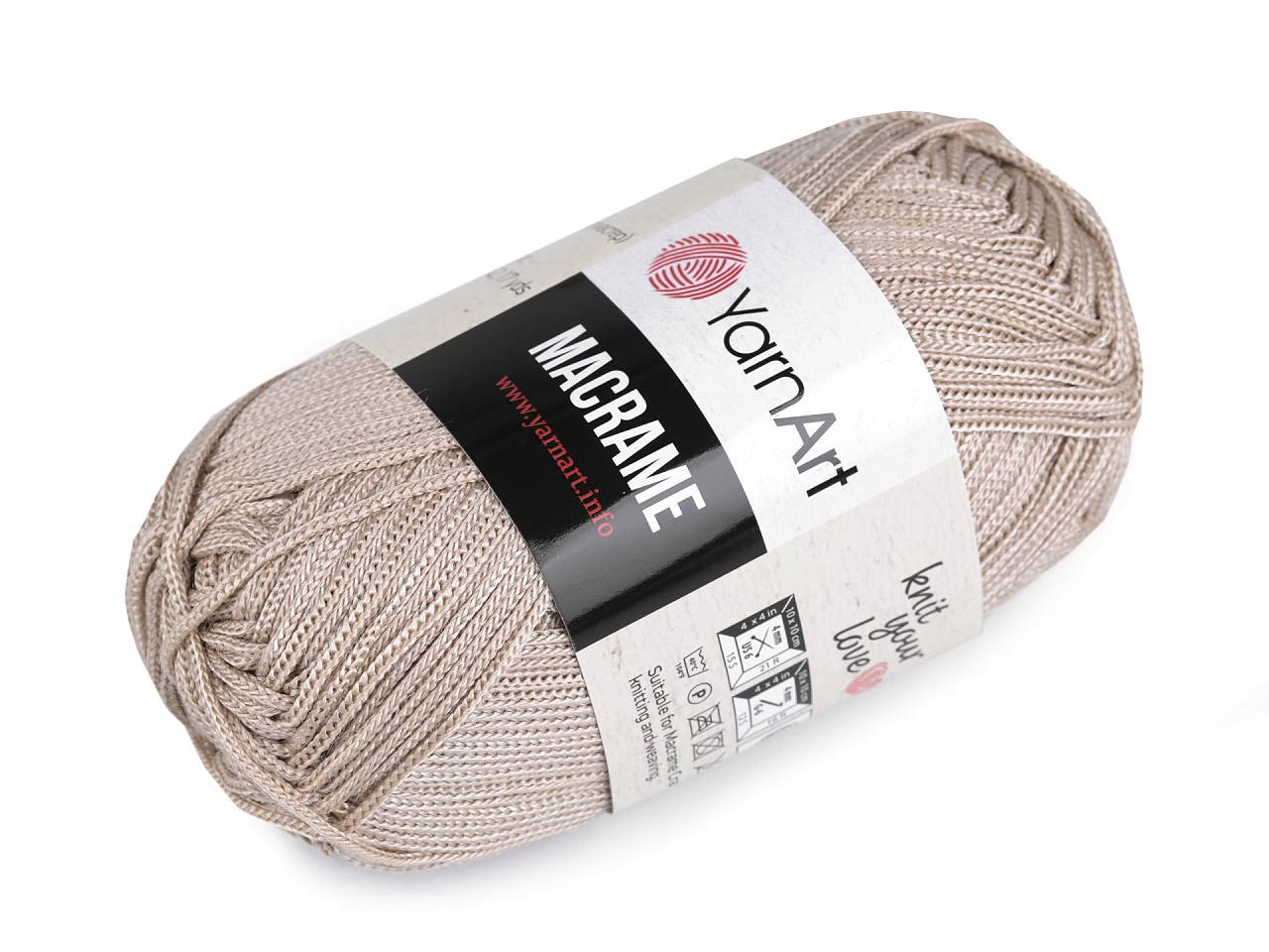 Pletací příze Macrame 90 g, barva 27 (166) béžová písková