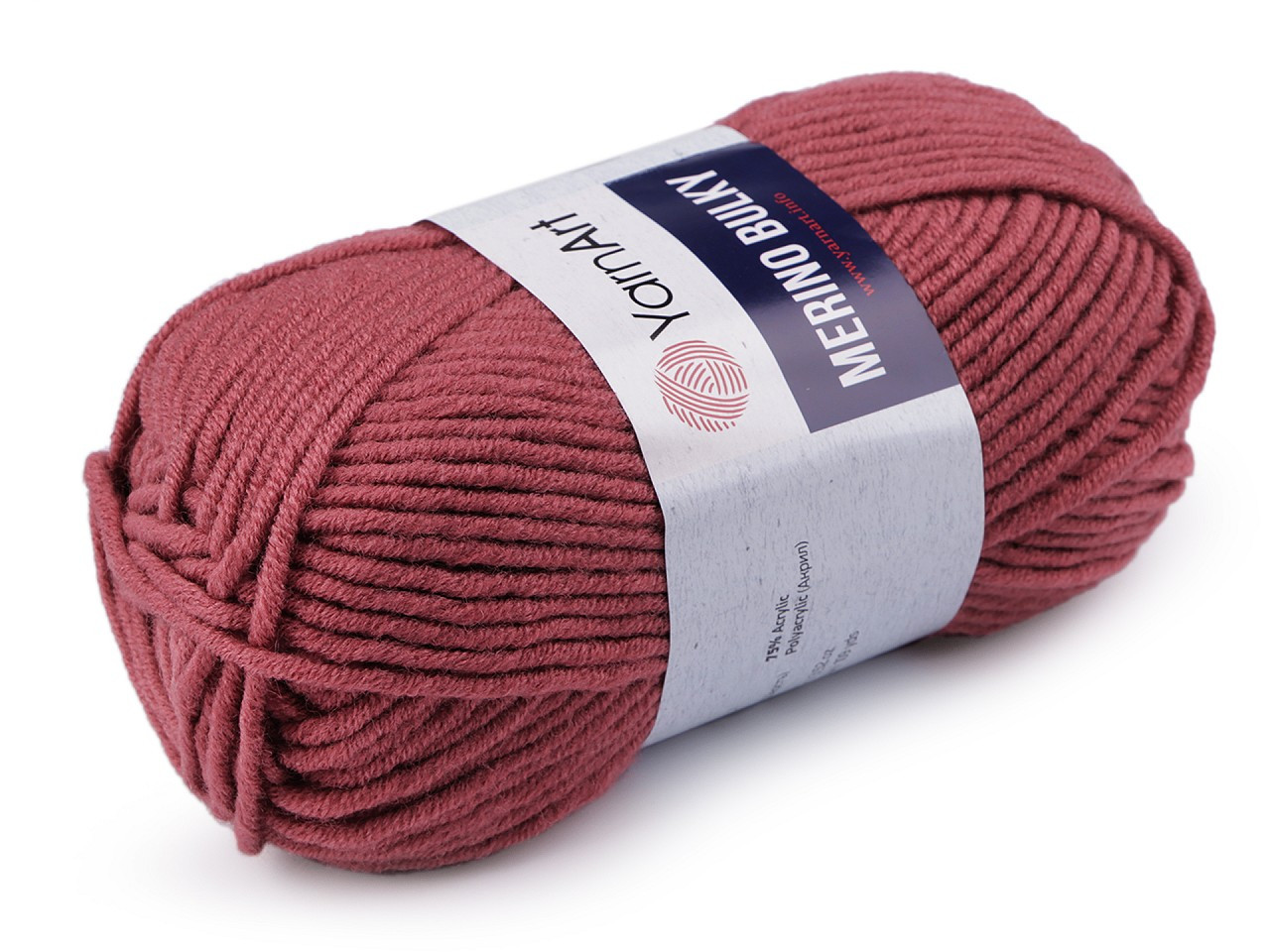 Pletací příze Merino bulky 100 g, barva 27 (570) růžová rubínová