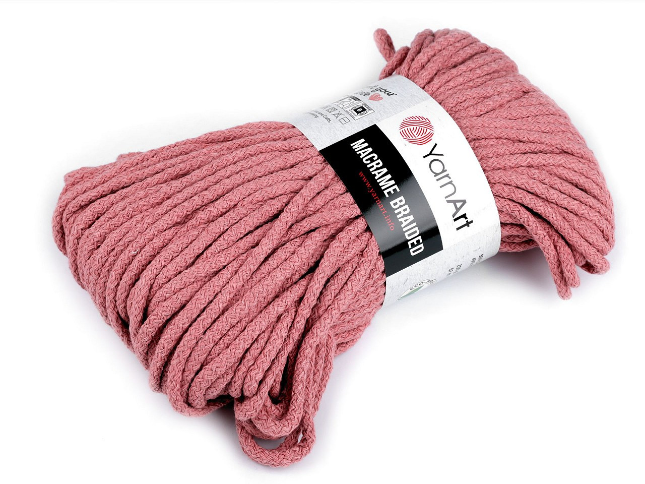 Pletací příze Macrame Braided 250 g, barva 17 (792) starorůžová