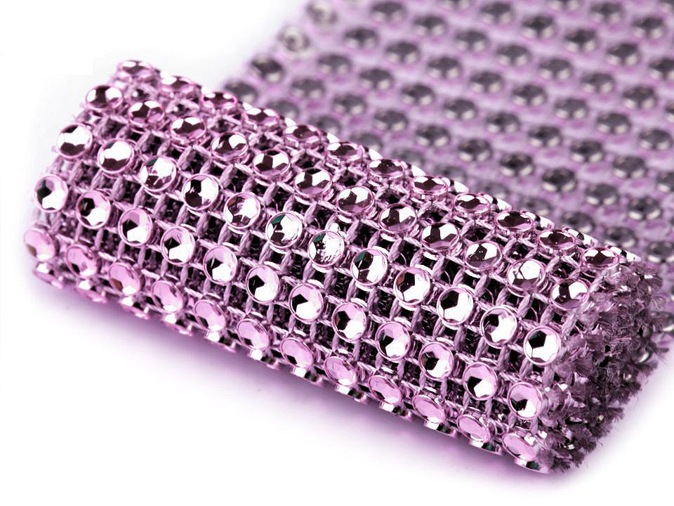 Diamantový pás / borta šíře 58 mm, barva 8 fialová sv.