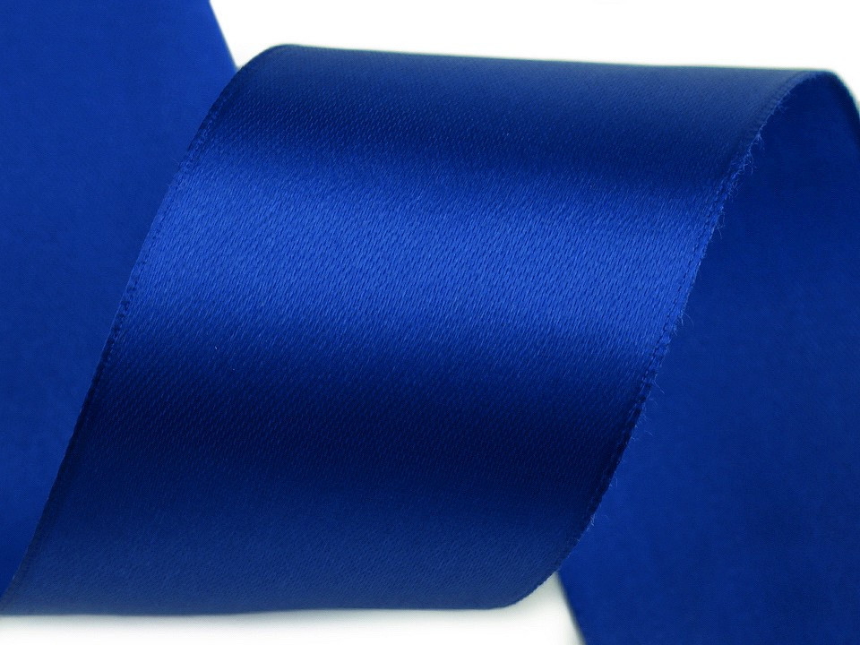 Atlasová stuha šíře 50 mm, barva 40 modrá safírová