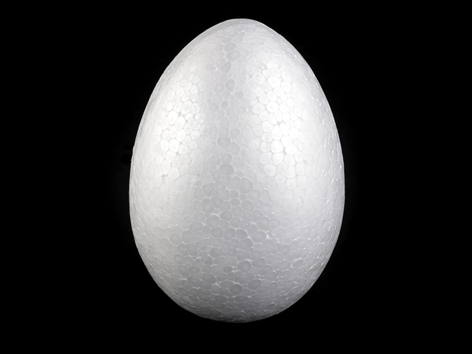 Polystyrenové vejce výška 4 cm, barva Bílá