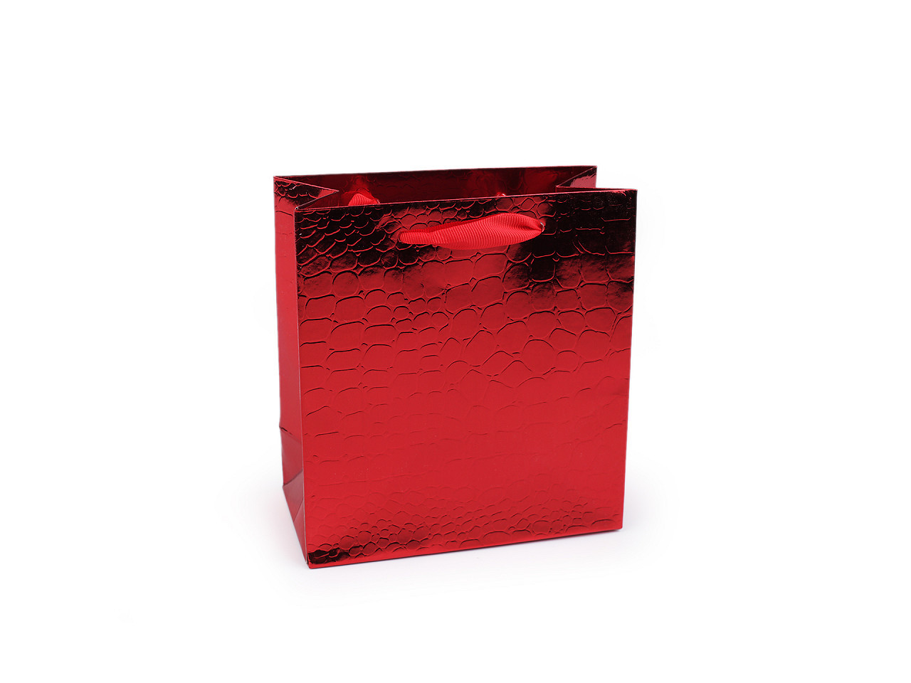 Dárková taška metalická, barva 3 červená