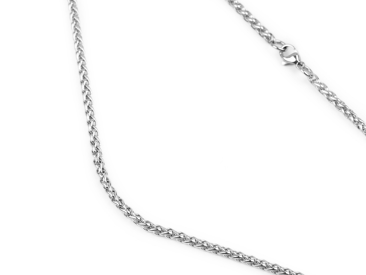 Řetízek / řetěz z nerezové oceli silnější, kulatý, unisex, barva 1 (3 mm) platina