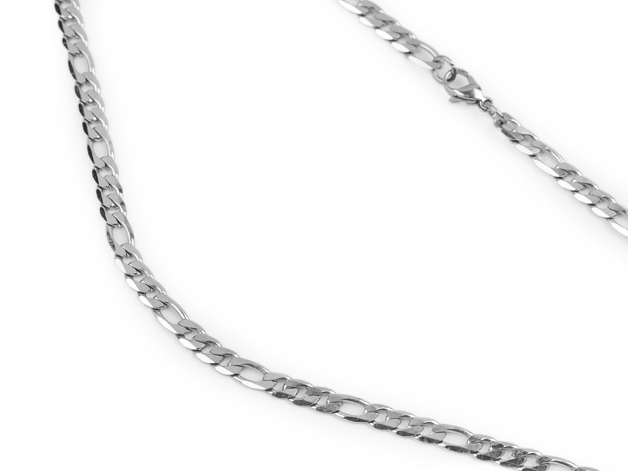 Řetízek / řetěz z nerezové oceli silnější, unisex, barva 3 (5 mm) platina