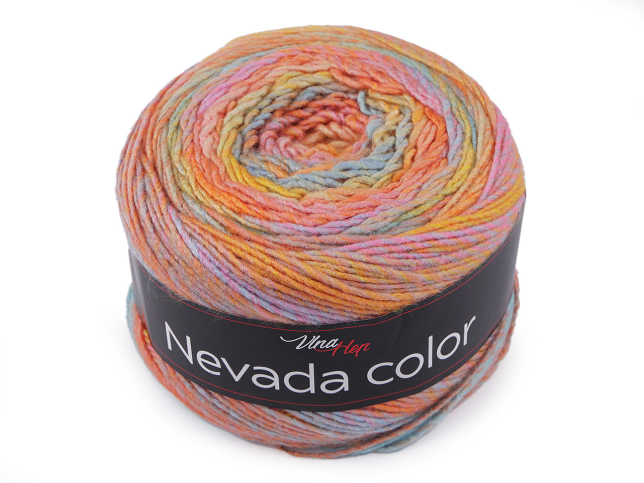 Pletací příze Nevada Color 150 g, barva 1 (6305) lososová