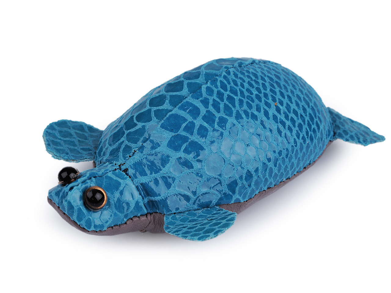 Peněženka kožená / klíčenka želva, barva 6 modrá azuro