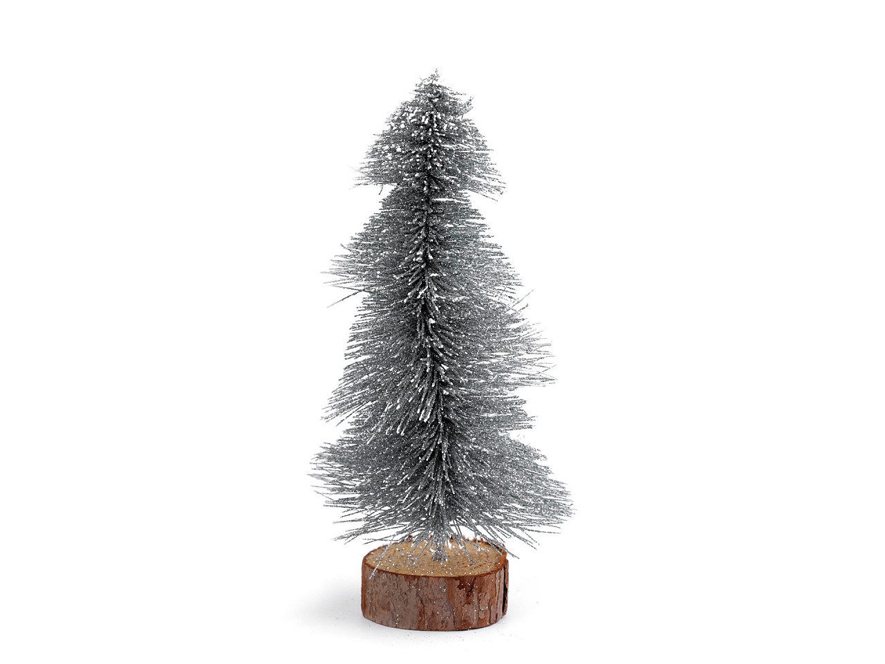 Dekorace vánoční stromeček s glitry, barva 2 (20 cm) stříbrná