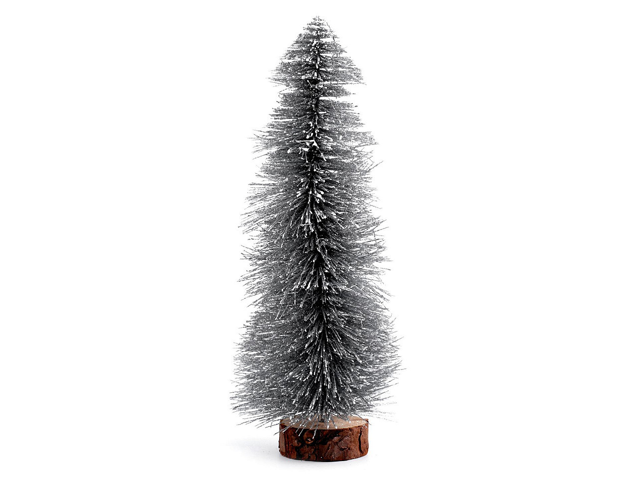Dekorace vánoční stromeček s glitry, barva 1 stříbrná