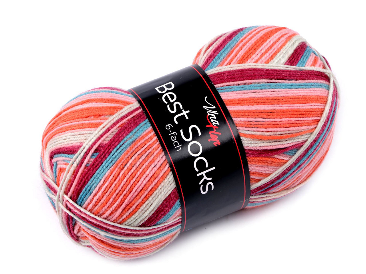 Pletací příze Best socks 150 g, barva 3 (7362) korálová