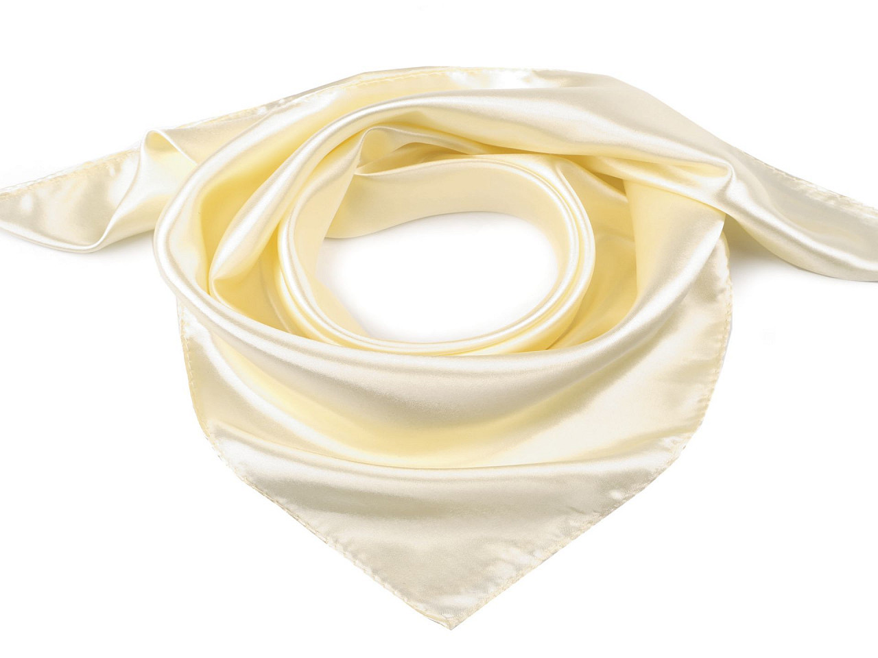 Saténový šátek jednobarevný 60x60 cm, barva 2 vanilková