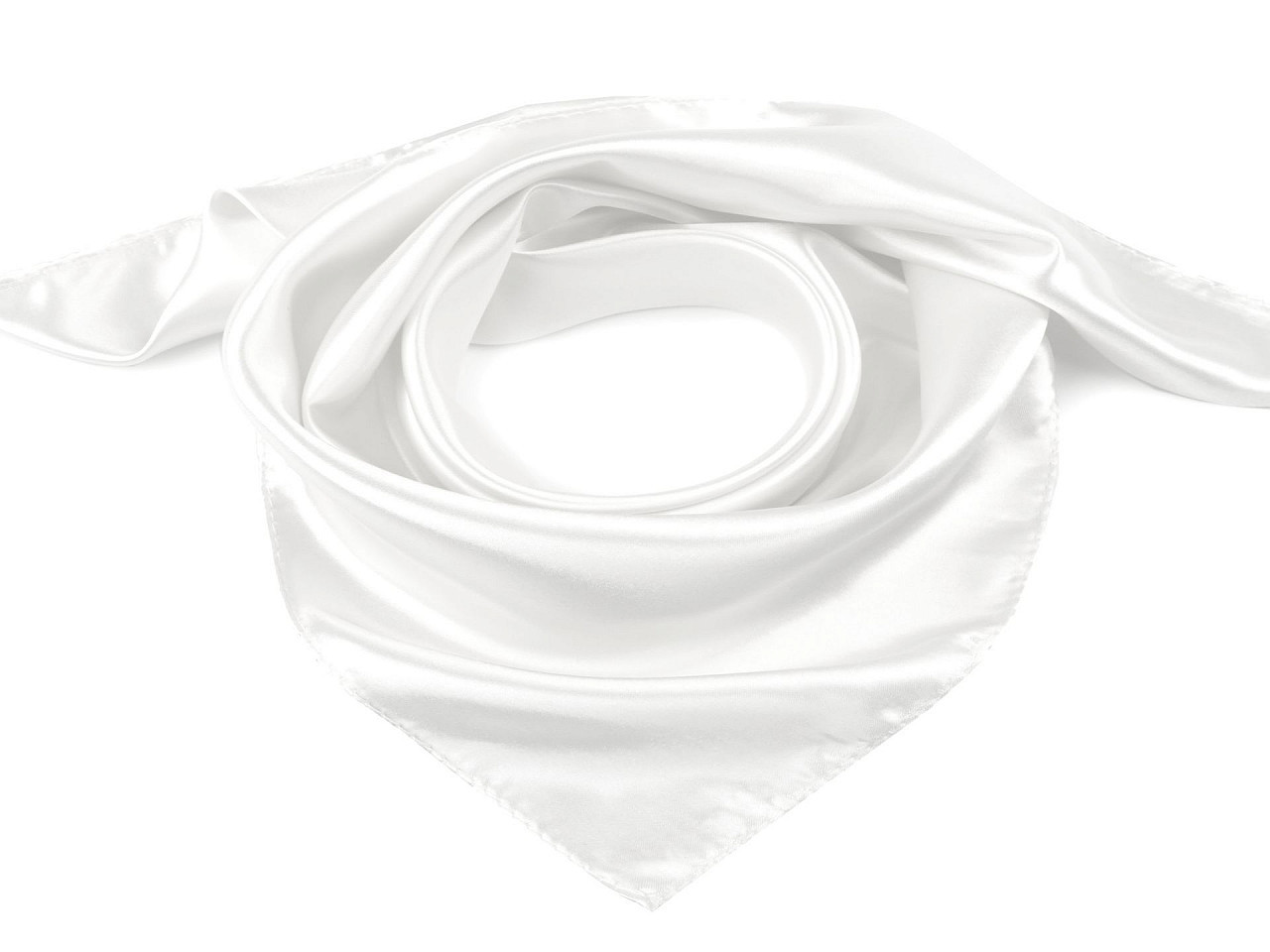 Saténový šátek jednobarevný 60x60 cm, barva 1 bílá