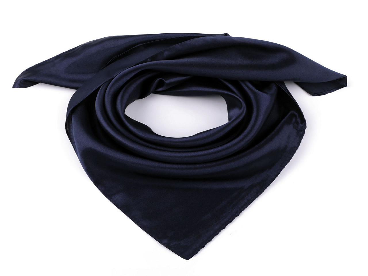 Saténový šátek jednobarevný 60x60 cm, barva 6 modrá tmavá