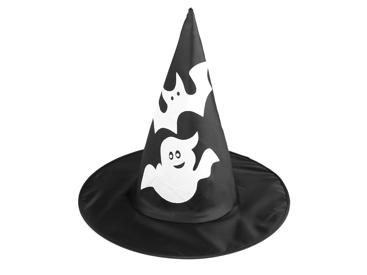 Karnevalový klobouk čarodějnický pavučina, lebka, netopýr, barva 4 černá duch
