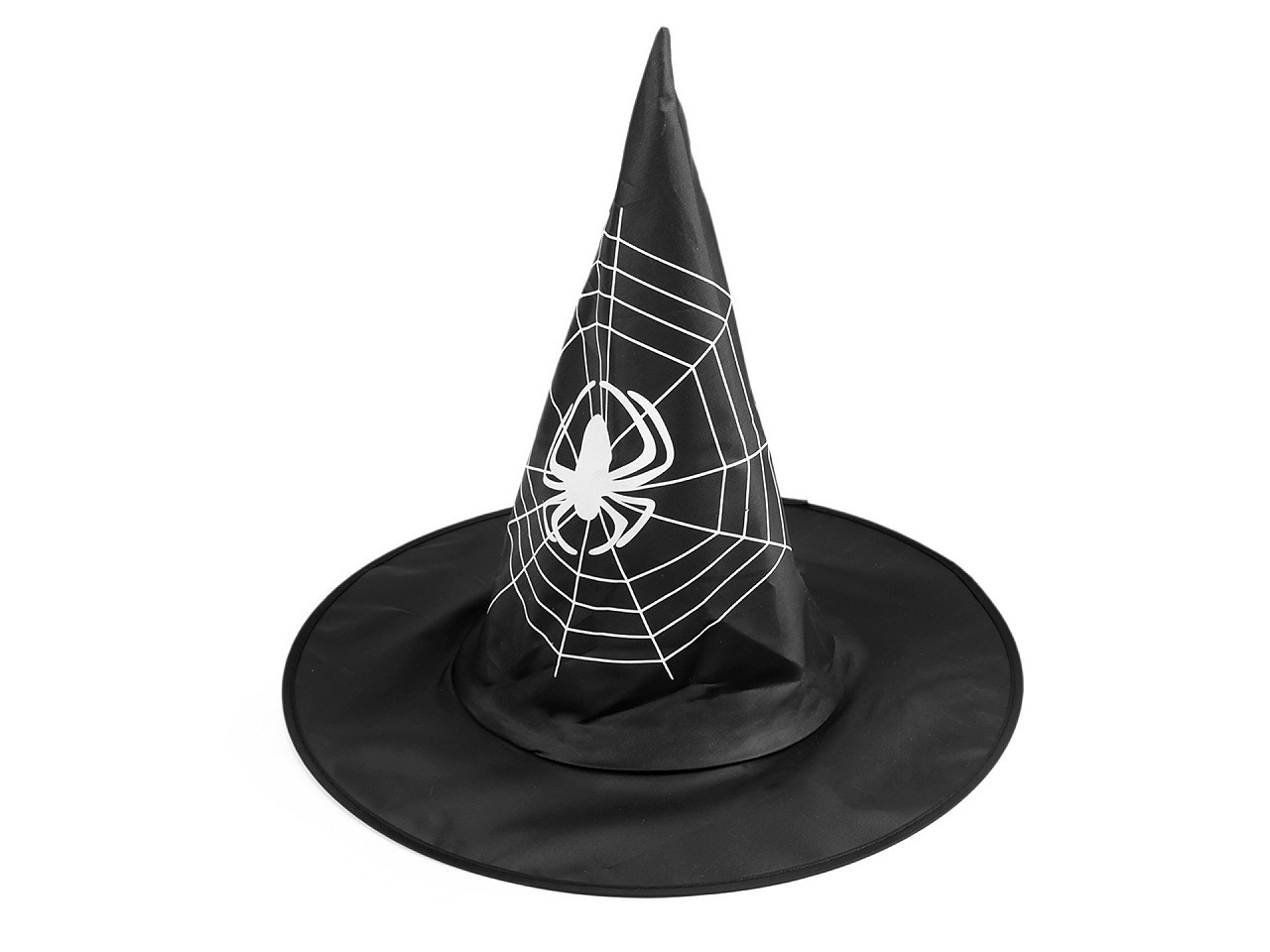 Karnevalový klobouk čarodějnický pavučina, lebka, netopýr, barva 2 černá pavouk