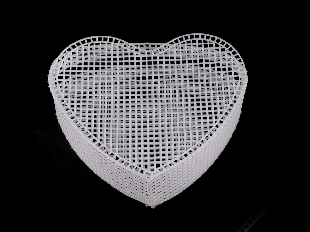 Plastová kanava / mřížka na kabelku srdce, barva bílá