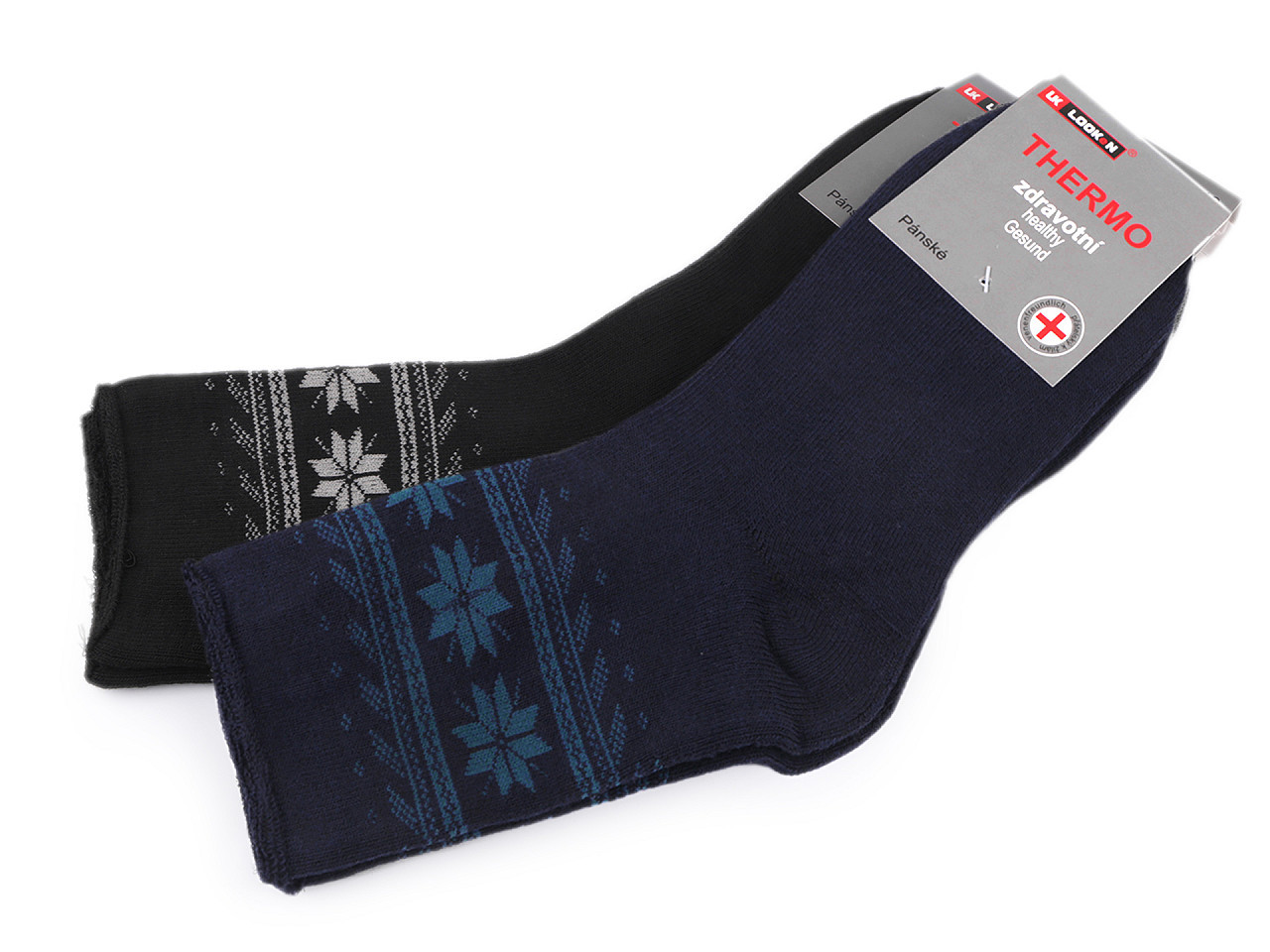 Pánské ponožky se zdravotním lemem thermo, barva 21 (vel. 43-46) mix náhodný