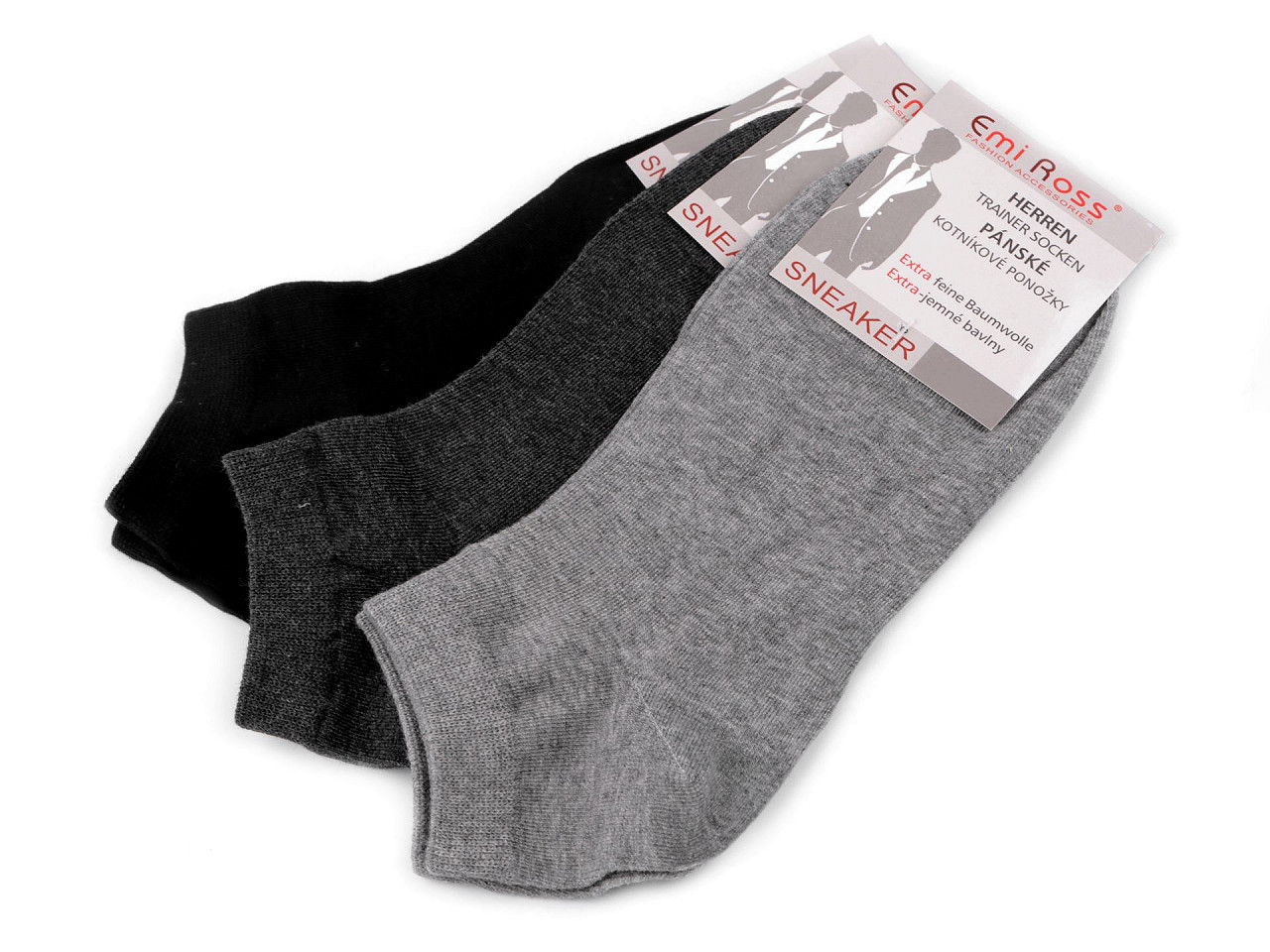 Pánské bavlněné ponožky kotníkové, barva 5 (vel. 39-42) mix