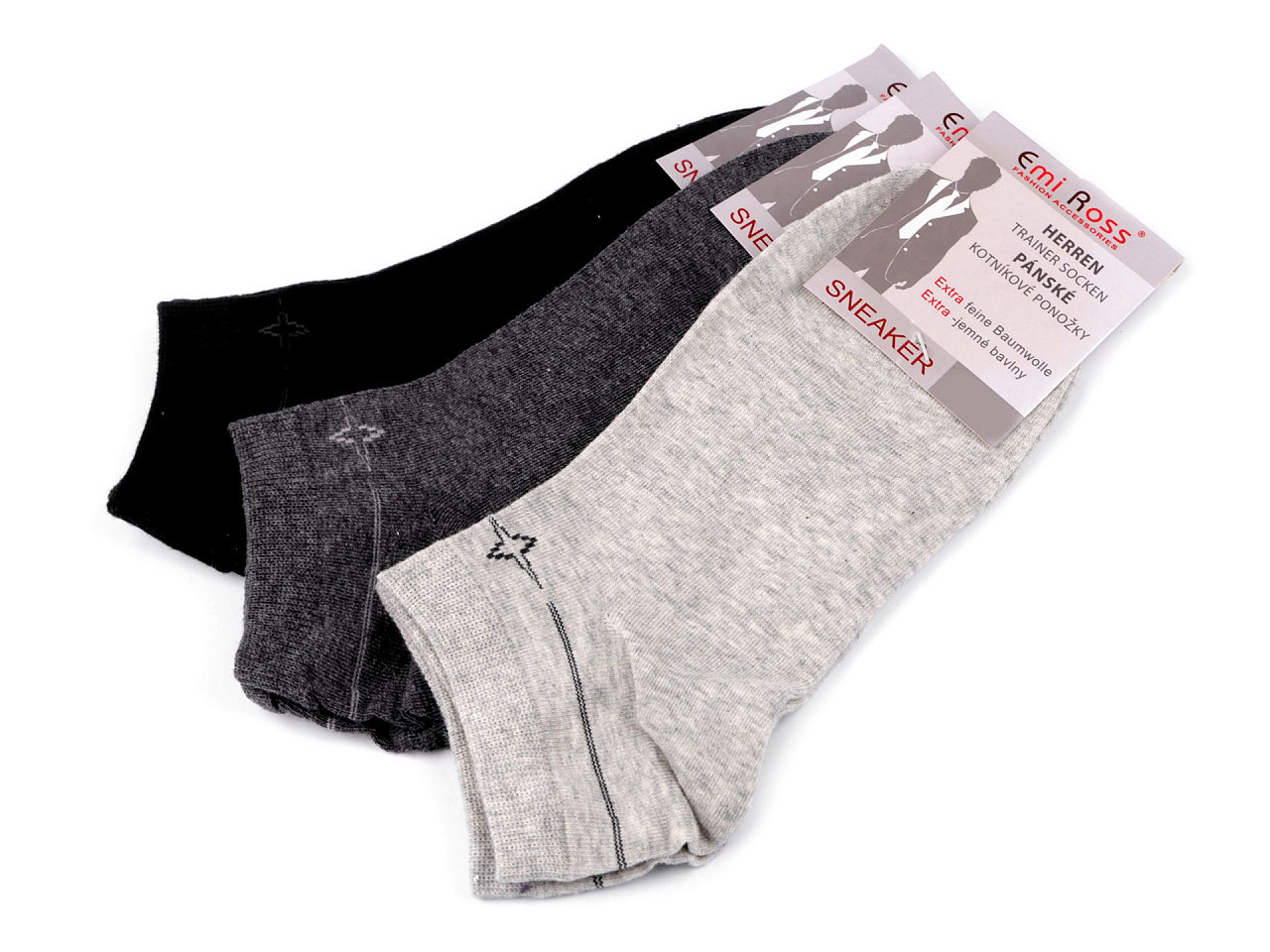 Pánské bavlněné ponožky kotníkové, barva 7 (vel. 39-42) mix