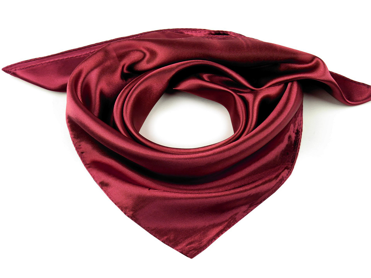 Saténový šátek jednobarevný 60x60 cm, barva 4 bordó sv.