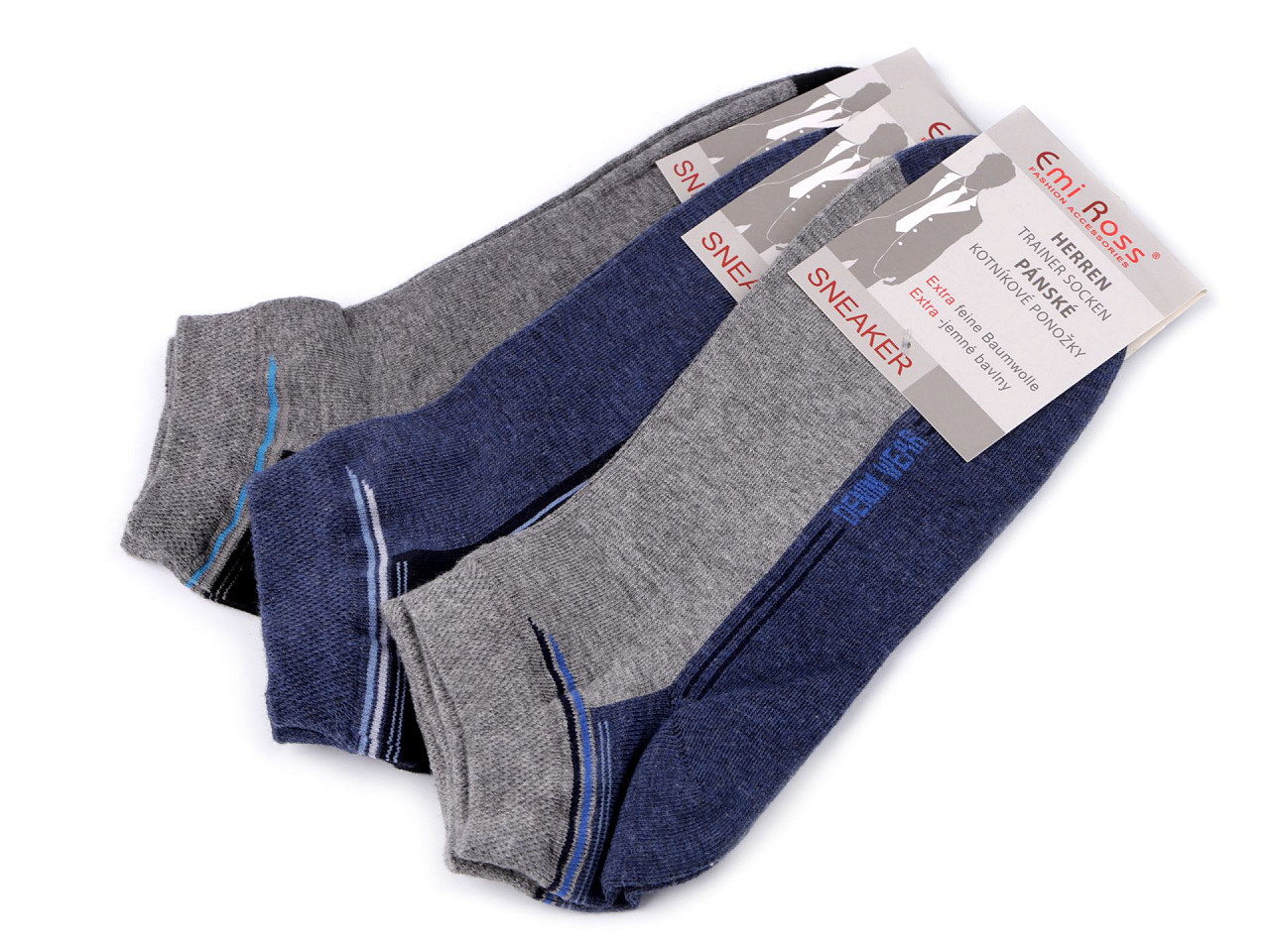 Pánské bavlněné ponožky kotníkové, barva 9 (vel. 39-42) mix