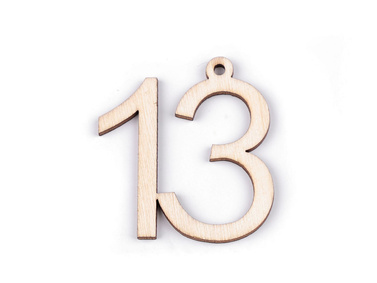 Dřevěná narozeninová čísla se závěsem, barva 13 přírodní