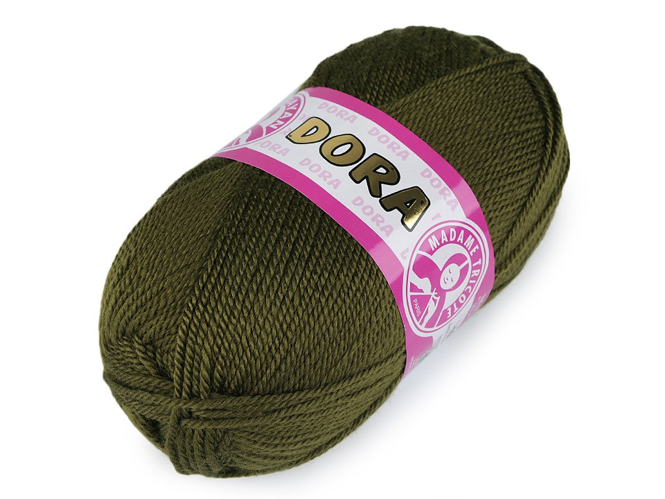 Pletací příze Dora 100 g, barva 7 (077) zelená