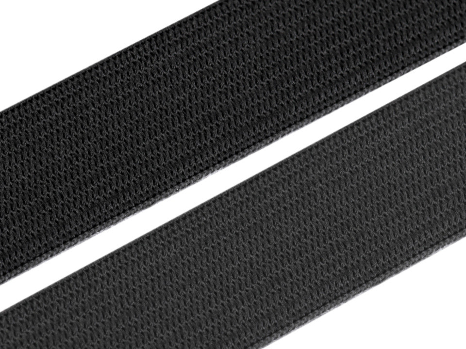 Pruženka šíře 20 mm tkaná černá - pevná, barva Černá