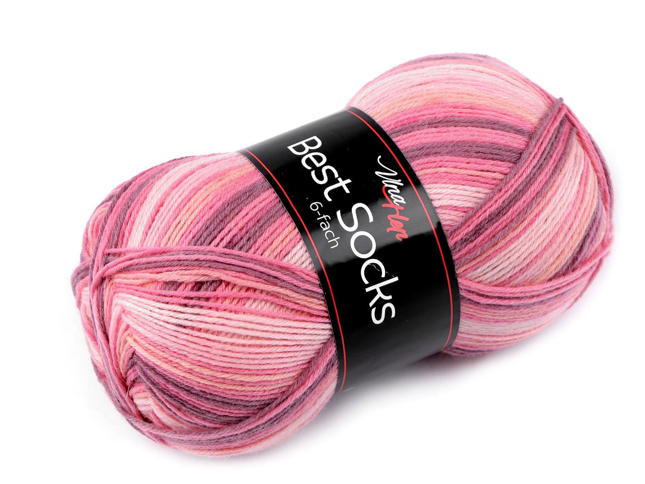 Pletací příze Best socks 150 g, barva 1 (7361) růžová