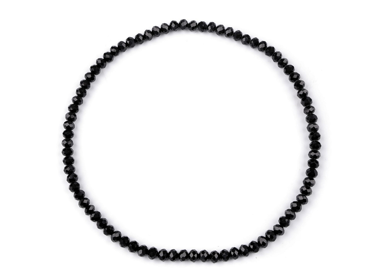 Náhrdelník pružný z broušených skleněných korálků, barva 5 černá