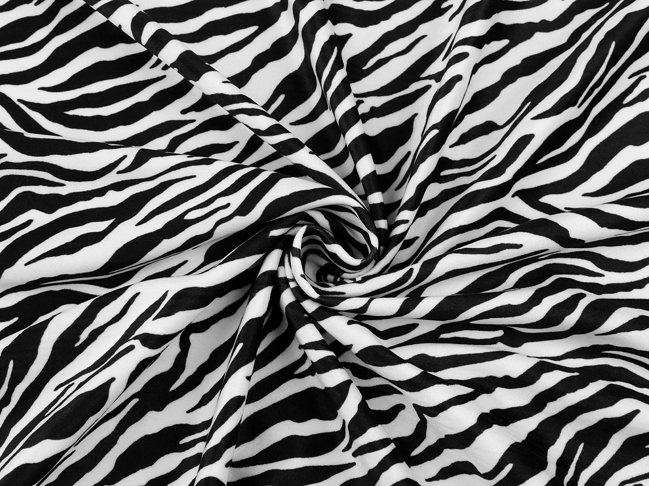 Samet imitace zvířecí kůže zebra, barva 1 (144 cm) bílá