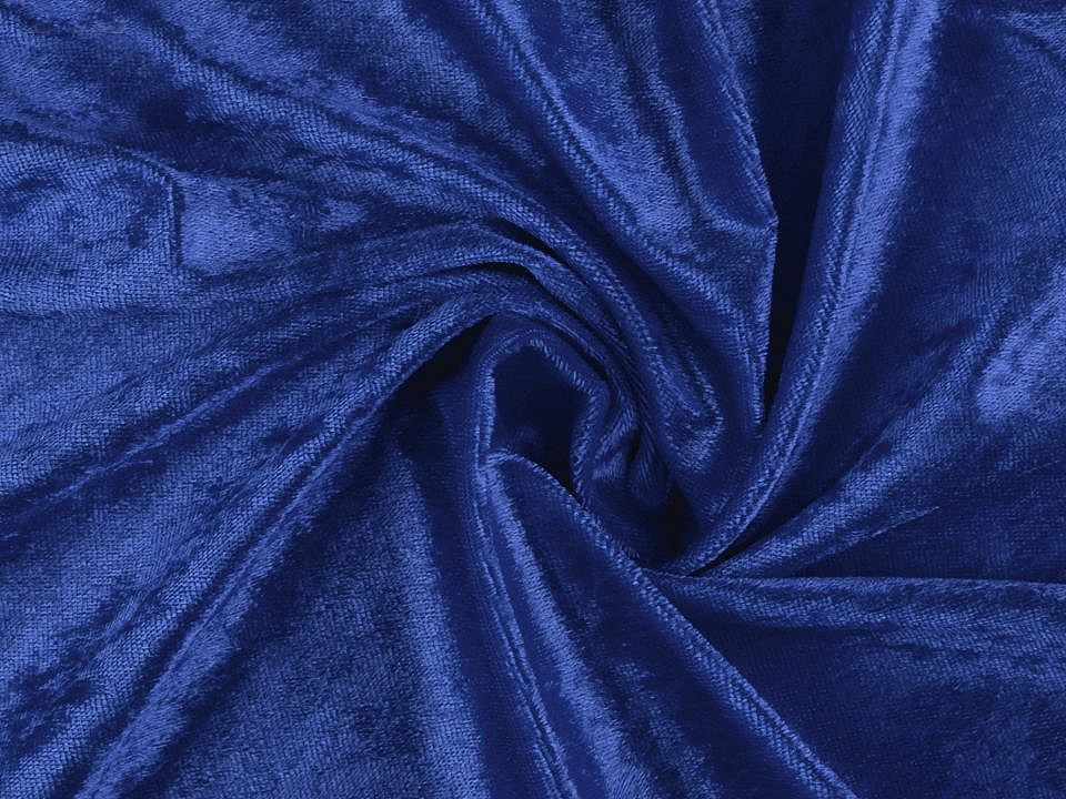 Elastický samet Panné lesklý, barva 17 (17) modrá safírová