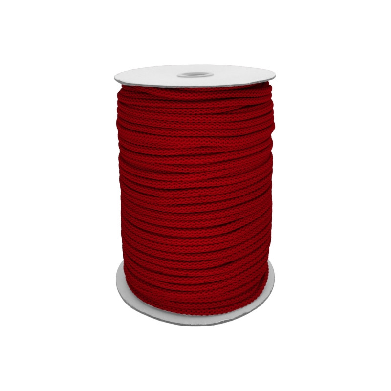 Oděvní šňůra PES Ø7 mm, barva Červená (171)