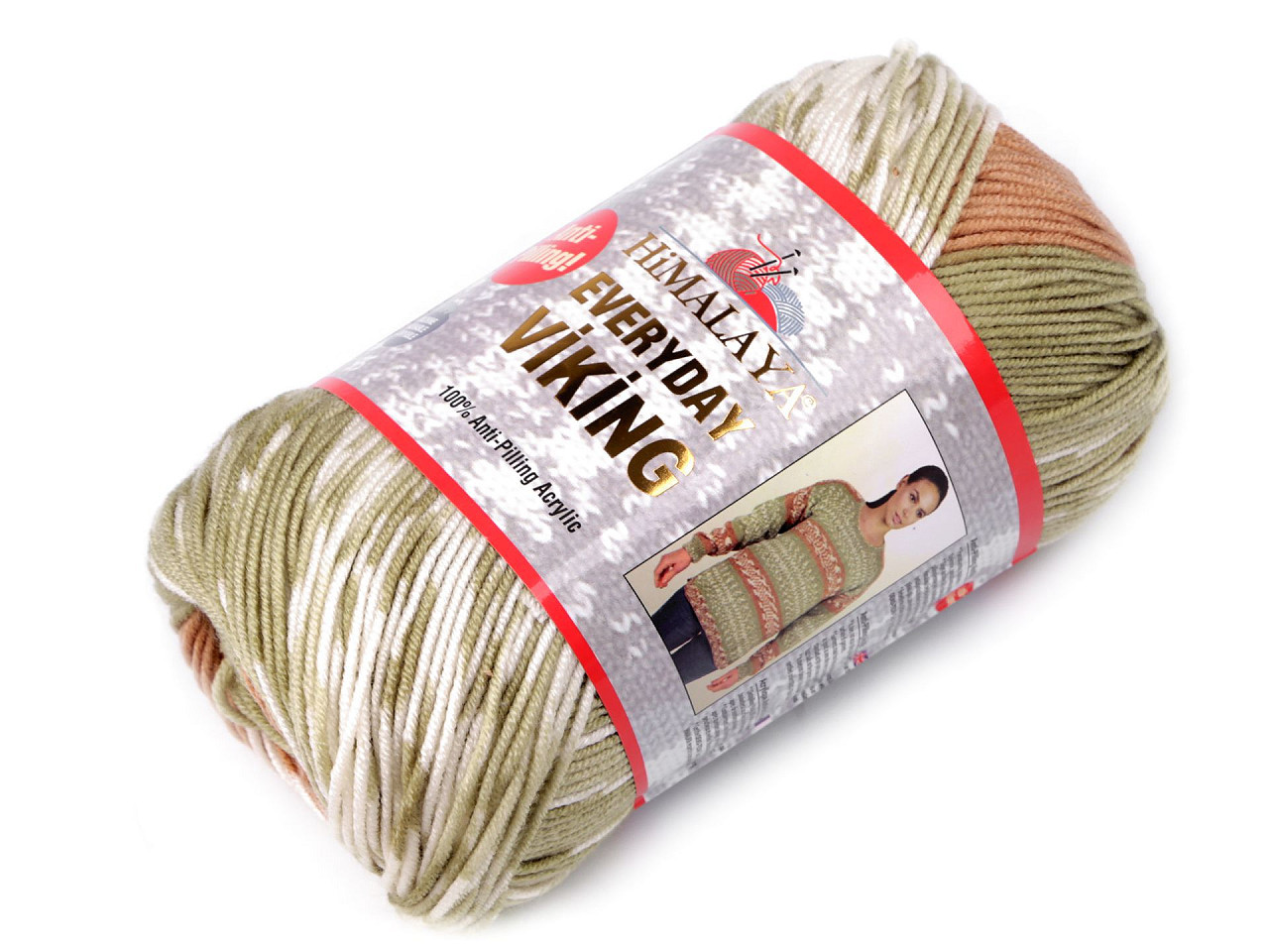 Pletací příze Everyday Viking samovzorovací 100 g, barva 7 (70526) zelená sv.