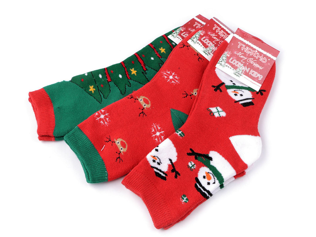 Dětské vánoční ponožky thermo, barva 2 (vel. 28-31) mix