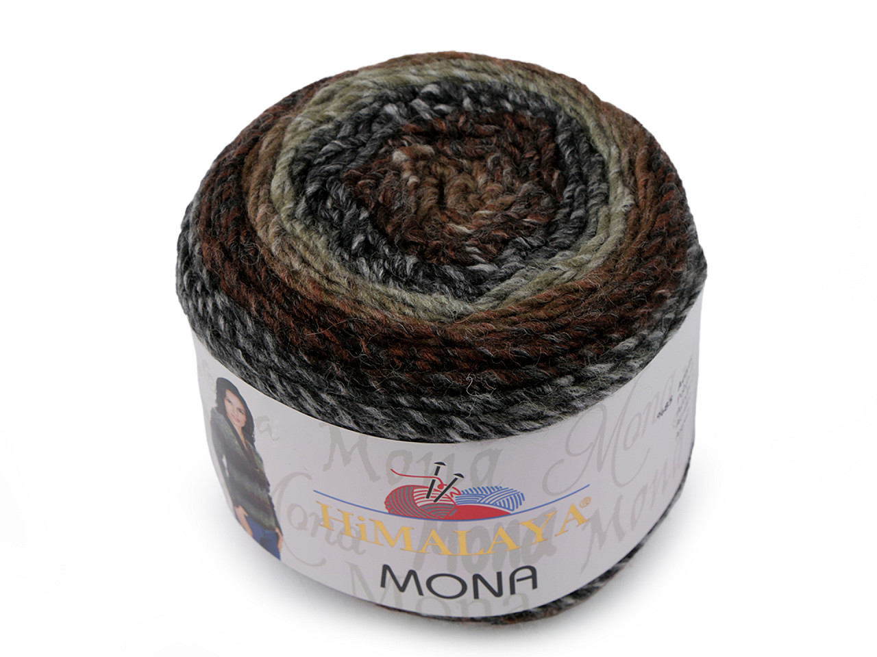 Pletací příze Himalaya Mona 100 g, barva 9 (22107) šedohnědá