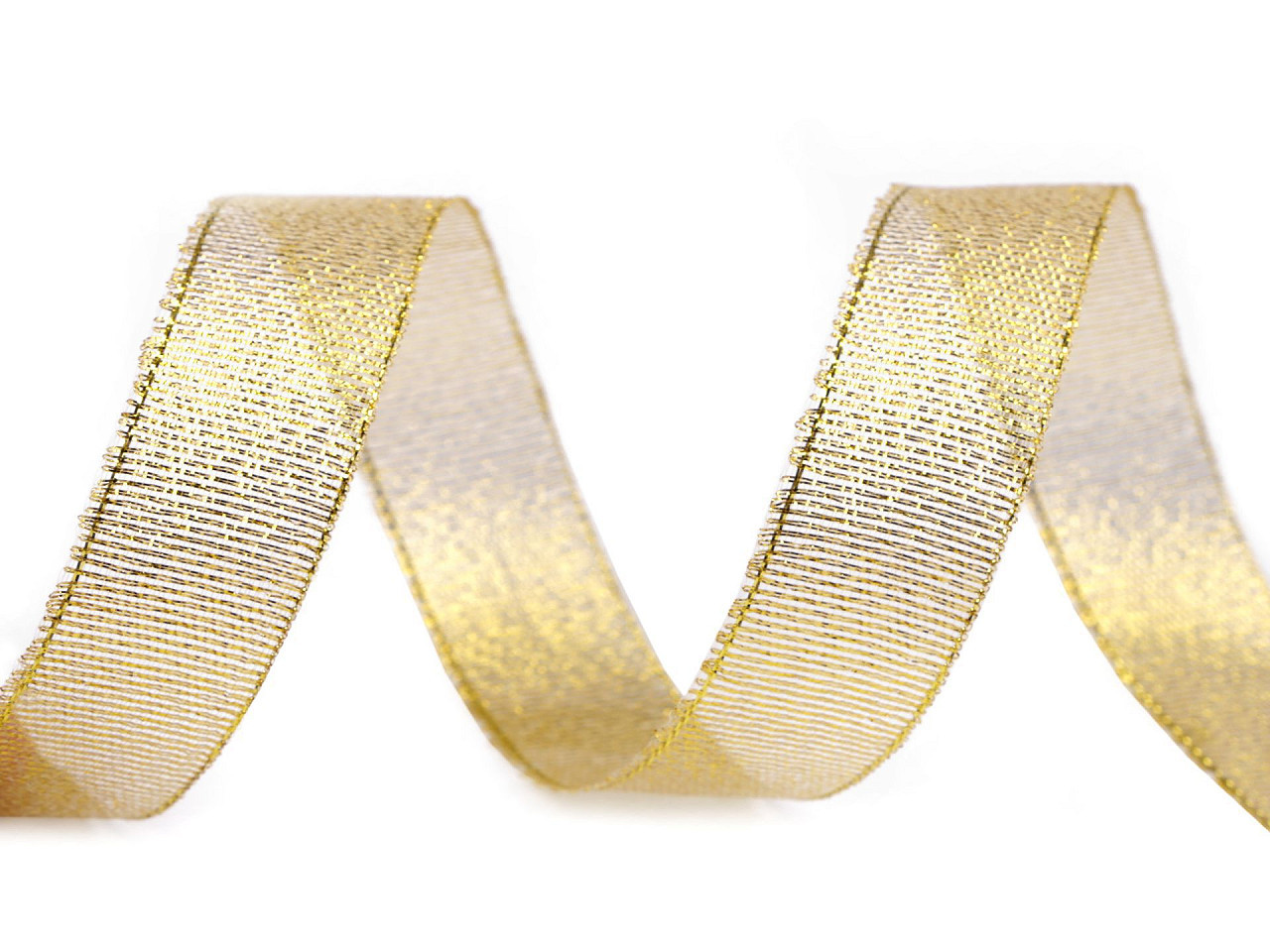 Brokátová stuha s lurexem šíře 20 mm, barva 2 zlatá