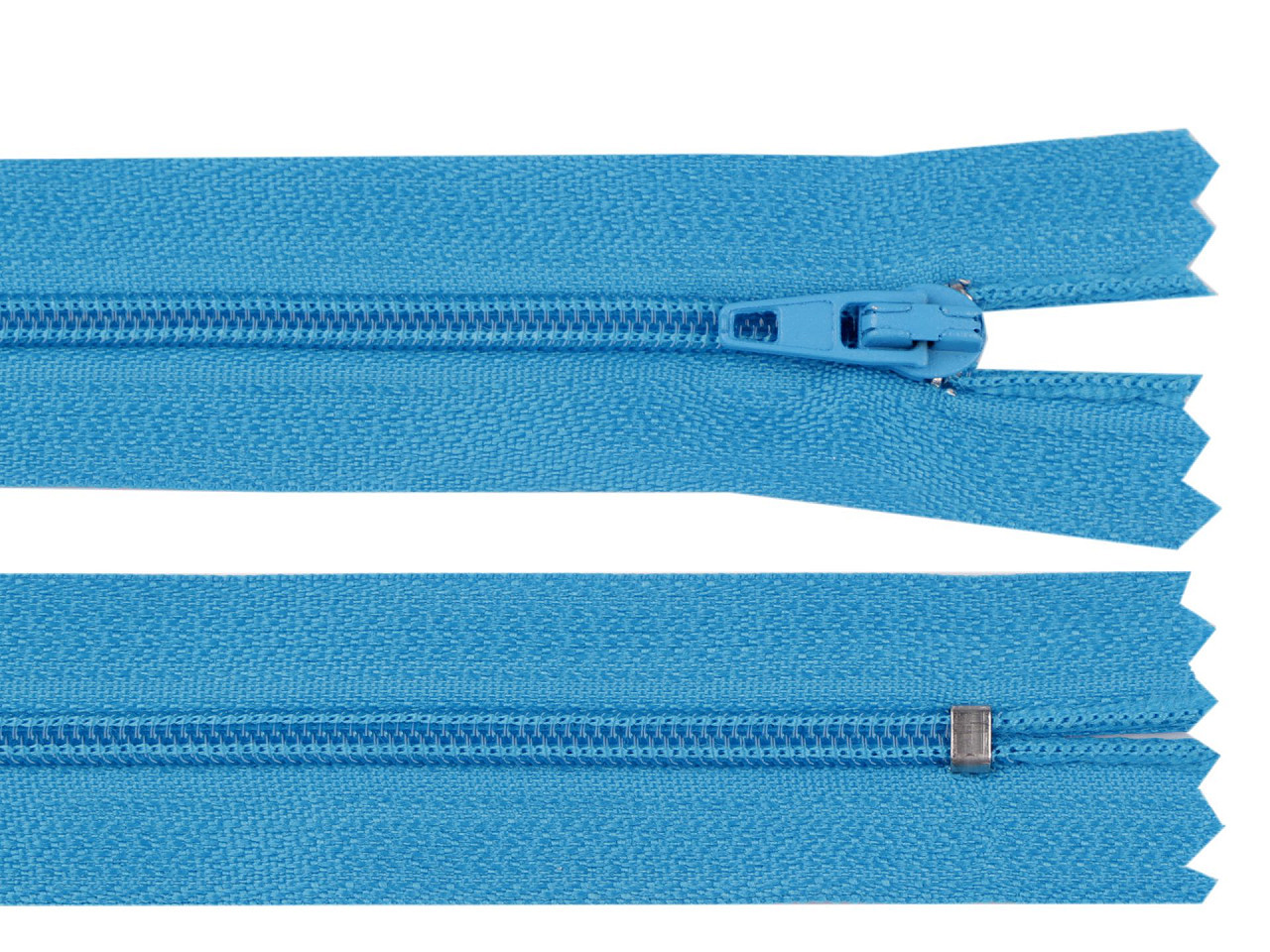 Spirálový zip šíře 3 mm délka 14 cm autolock, barva 208 modrá sytá světlá
