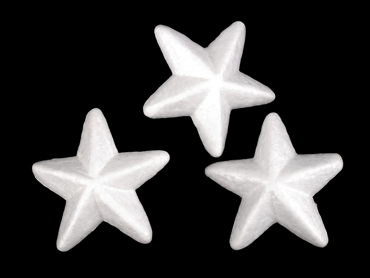 Hvězda 3D Ø8,5 cm polystyren, barva bílá