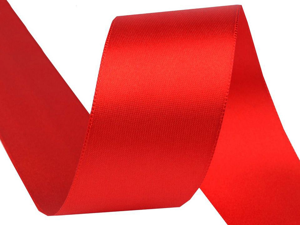 Atlasová stuha oboulící svazky po 5 m šíře 40 mm, barva 620 červená