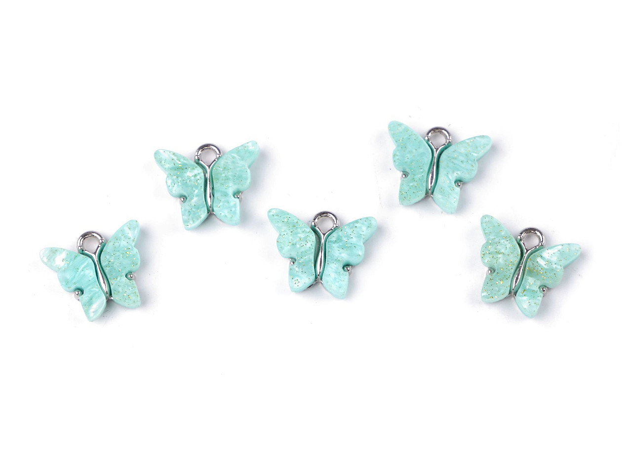 Přívěsek motýl perleťový 13x15 mm, barva 6 (13x16 mm) modrá pomněnková