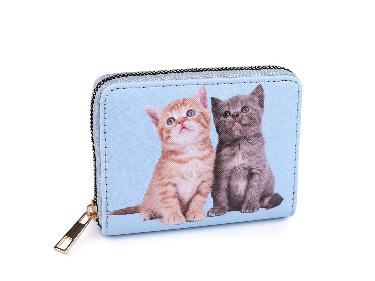 Dámská / dívčí peněženka kočky 9,5x12,5 cm, barva 2 modrá světlá