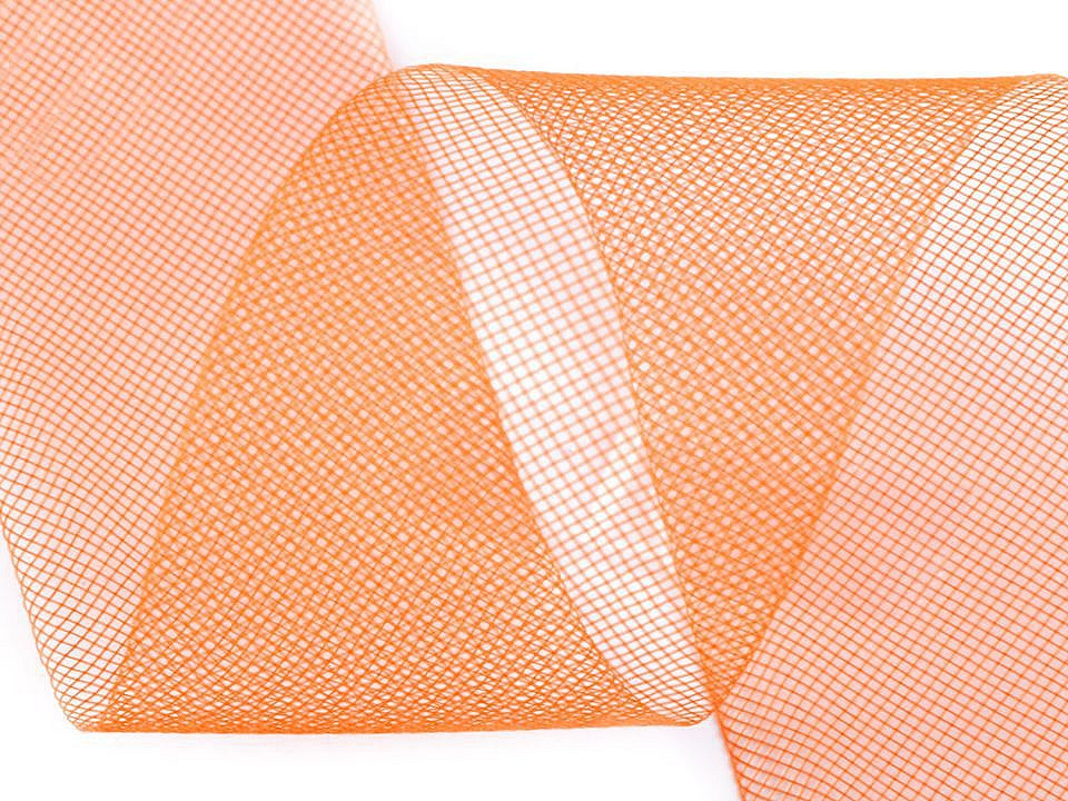 Modistická krinolína na vyztužení šatů a výrobu fascinátorů šíře 4,5 cm, barva 16 (CC08) oranžová